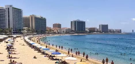 Busy beach on Costa Blanca
