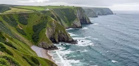 Lush green cliffs of Costa Verde, Asturias