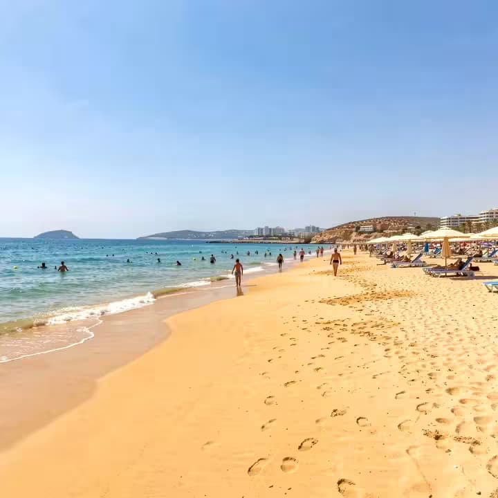 Golden beach on Orihuela Costa