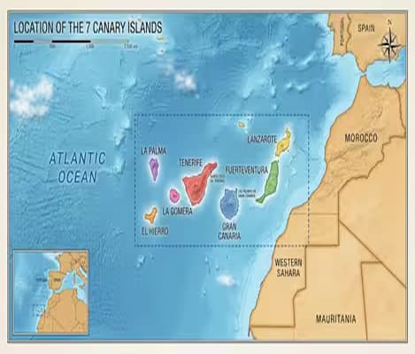 Map of the Canary Islands
