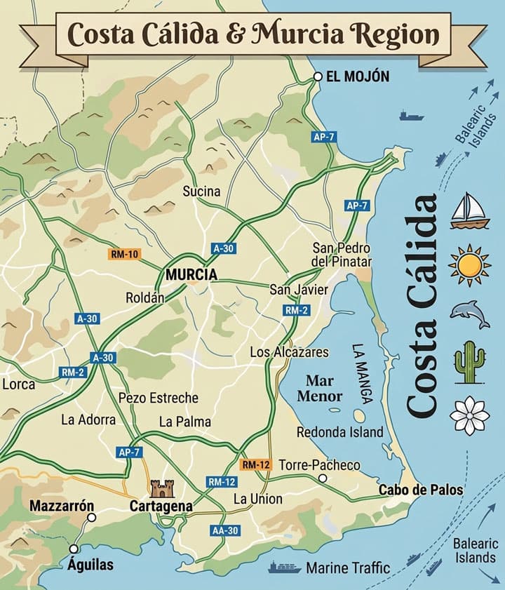 Map location of The Costa Calida