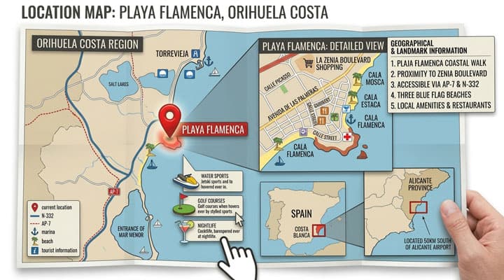 Map location of Cabo Roig, Orihuela Costa