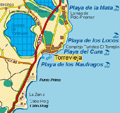 Torrevieja Beaches Map