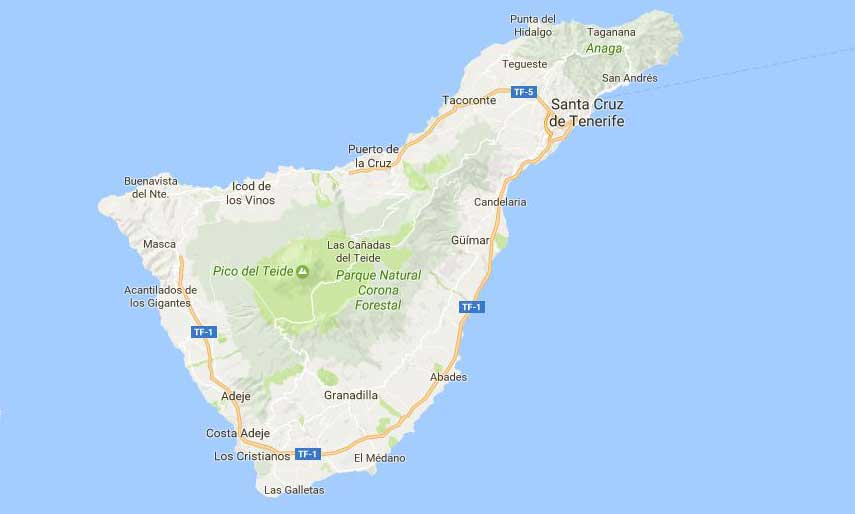 Map Of Tenerife Island \u0026 Points of Interest  Costas Online